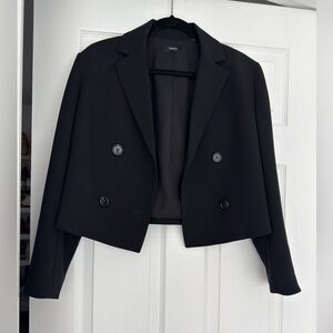 Theory Women's Classic Black Cropped Blazer